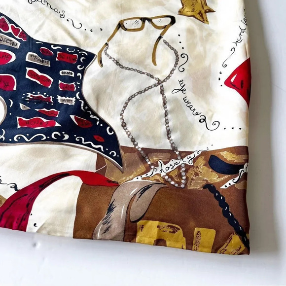 DKNY Rare Silk Scarf Spring Saks Fifth Avenue Rolled Hems Fashion NWT! New York - Picture 2 of 11